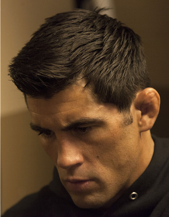 LAS VEGAS, NV - SEPTEMBER 27: Dominick Cruz gets his hands wrapped before his fight against Takeya Mizugaki during the UFC 178 event inside the MGM Grand Garden Arena on September 27, 2014 in Las Vegas, Nevada. (Photo by Brandon Magnus/Zuffa LLC/Zuffa LL