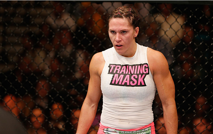 LAS VEGAS, NV - SEPTEMBER 27: Cat Zingano prepares for her fight with Amanda Nunes in their women's bantamweight fight during the UFC 178 event inside the MGM Grand Garden Arena on September 27, 2014 in Las Vegas, Nevada. (Photo by Josh Hedges/Zuffa LLC