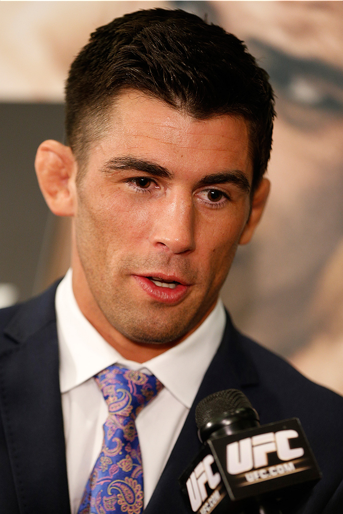 LAS VEGAS, NV - SEPTEMBER 25: Dominick Cruz interacts with media during the UFC 178 Ultimate Media Day at the MGM Grand Hotel/Casino on September 25, 2014 in Las Vegas, Nevada. (Photo by Josh Hedges/Zuffa LLC/Zuffa LLC via Getty Images)