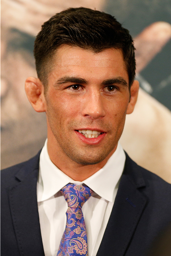 LAS VEGAS, NV - SEPTEMBER 25: Dominick Cruz interacts with media during the UFC 178 Ultimate Media Day at the MGM Grand Hotel/Casino on September 25, 2014 in Las Vegas, Nevada. (Photo by Josh Hedges/Zuffa LLC/Zuffa LLC via Getty Images)