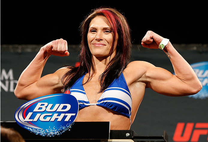 LAS VEGAS, NV - SEPTEMBER 26: Cat Zingano weighs in during the UFC 178 weigh-in at the MGM Grand Conference Center on September 26, 2014 in Las Vegas, Nevada. (Photo by Josh Hedges/Zuffa LLC/Zuffa LLC via Getty Images)