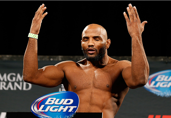 LAS VEGAS, NV - SEPTEMBER 26: Yoel Romero of Cuba weighs in during the UFC 178 weigh-in at the MGM Grand Conference Center on September 26, 2014 in Las Vegas, Nevada. (Photo by Josh Hedges/Zuffa LLC/Zuffa LLC via Getty Images)