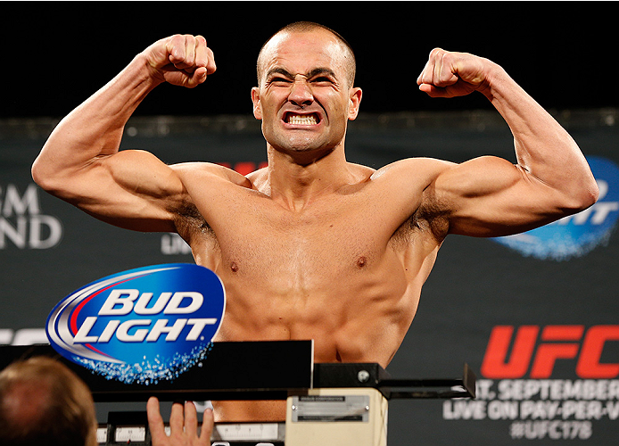 LAS VEGAS, NV - SEPTEMBER 26: Eddie Alvarez weighs in during the UFC 178 weigh-in at the MGM Grand Conference Center on September 26, 2014 in Las Vegas, Nevada. (Photo by Josh Hedges/Zuffa LLC/Zuffa LLC via Getty Images)