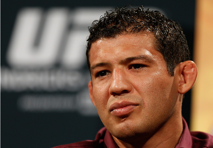LAS VEGAS, NV - SEPTEMBER 26: Gilbert Melendez interacts with media and fans during the UFC 181 press conference at the MGM Grand Conference Center on September 26, 2014 in Las Vegas, Nevada. (Photo by Josh Hedges/Zuffa LLC/Zuffa LLC via Getty Images)