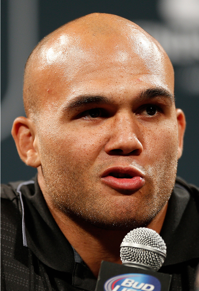 LAS VEGAS, NV - SEPTEMBER 26: Robbie Lawler interacts with media and fans during the UFC 181 press conference at the MGM Grand Conference Center on September 26, 2014 in Las Vegas, Nevada. (Photo by Josh Hedges/Zuffa LLC/Zuffa LLC via Getty Images)