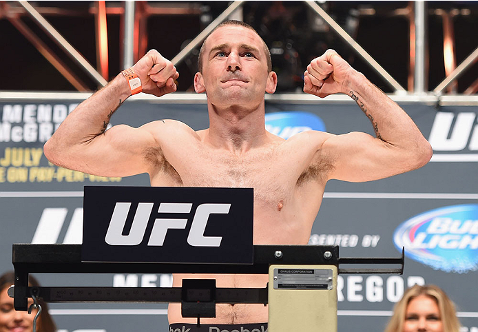 LAS VEGAS, NV - JULY 10: <<enter caption here>> during the UFC 189 weigh-in inside MGM Grand Garden Arena on July 10, 2015 in Las Vegas, Nevada. (Photo by Josh Hedges/Zuffa LLC/Zuffa LLC via Getty Images)