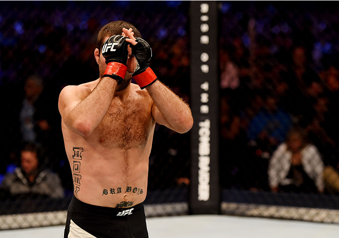 MELBOURNE, AUSTRALIA - NOVEMBER 15: Richie Vaculik reacts after round three against Danny Martinez (not pictured) in their flyweight bout during the UFC 193 event at Etihad Stadium on November 15, 2015 in Melbourne, Australia. (Photo by Josh Hedges/Zuff