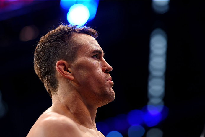 MELBOURNE, AUSTRALIA - NOVEMBER 15: Kyle Noke waits in the Octagon before fighting against Peter Sobotta in their welterweight bout during the UFC 193 event at Etihad Stadium on November 15, 2015 in Melbourne, Australia. (Photo by Josh Hedges/Zuffa LLC/