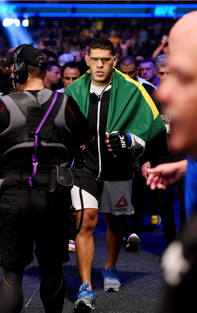 MELBOURNE, AUSTRALIA - NOVEMBER 15: Antonio Silva walks to the Octagon before facing Mark Hunt (not pictured) in their heavyweight bout during the UFC 193 event at Etihad Stadium on November 15, 2015 in Melbourne, Australia. (Photo by Josh Hedges/Zuffa L