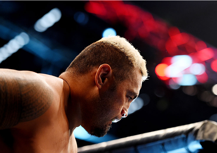 MELBOURNE, AUSTRALIA - NOVEMBER 15: Mark Hunt is seen in the Octagon during his heavyweight bout agaisnt Antonio Silva during the UFC 193 event at Etihad Stadium on November 15, 2015 in Melbourne, Australia. (Photo by Josh Hedges/Zuffa LLC/Zuffa LLC via