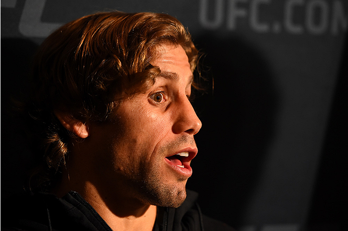LAS VEGAS, NV - DECEMBER 09: Urijah Faber interacts with media during the UFC Ultimate Media Day at MGM Grand Hotel & Casino on December 9, 2015 in Las Vegas, Nevada. (Photo by Josh Hedges/Zuffa LLC/Zuffa LLC via Getty Images)