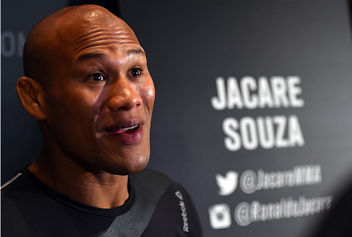 LAS VEGAS, NV - DECEMBER 09: Ronaldo 'Jacare' Souza of Brazil interacts with media during the UFC Ultimate Media Day at MGM Grand Hotel & Casino on December 9, 2015 in Las Vegas, Nevada. (Photo by Josh Hedges/Zuffa LLC/Zuffa LLC via Getty Images)