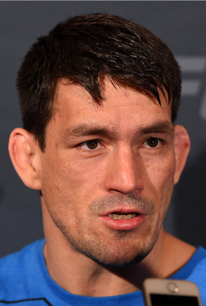LAS VEGAS, NV - DECEMBER 09: Demian Maia of Brazil interacts with media during the UFC Ultimate Media Day at MGM Grand Hotel & Casino on December 9, 2015 in Las Vegas, Nevada. (Photo by Josh Hedges/Zuffa LLC/Zuffa LLC via Getty Images)