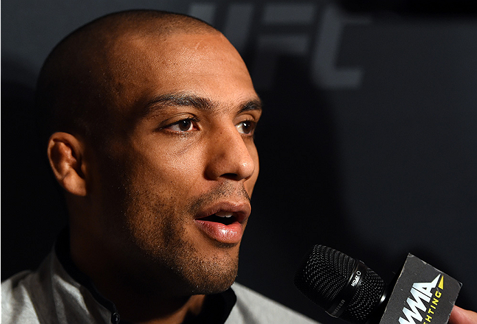 LAS VEGAS, NV - DECEMBER 09: Edson Barboza of Brazil interacts with media during the UFC Ultimate Media Day at MGM Grand Hotel & Casino on December 9, 2015 in Las Vegas, Nevada. (Photo by Josh Hedges/Zuffa LLC/Zuffa LLC via Getty Images)