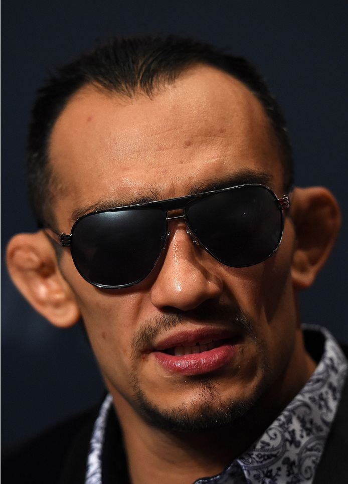 LAS VEGAS, NV - DECEMBER 09: Tony Ferguson interacts with media during the UFC Ultimate Media Day at MGM Grand Hotel & Casino on December 9, 2015 in Las Vegas, Nevada. (Photo by Josh Hedges/Zuffa LLC/Zuffa LLC via Getty Images)