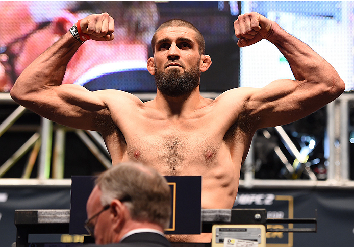 LAS VEGAS, NV - DECEMBER 11: Court McGee weighs in during the UFC 194 weigh-in inside MGM Grand Garden Arena on December 10, 2015 in Las Vegas, Nevada. (Photo by Josh Hedges/Zuffa LLC/Zuffa LLC via Getty Images)