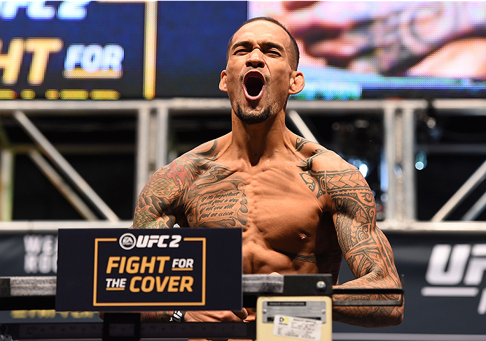 LAS VEGAS, NV - DECEMBER 11: Yancy Medeiros weighs in during the UFC 194 weigh-in inside MGM Grand Garden Arena on December 10, 2015 in Las Vegas, Nevada. (Photo by Josh Hedges/Zuffa LLC/Zuffa LLC via Getty Images)