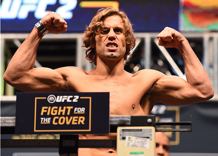 LAS VEGAS, NV - DECEMBER 11: Urijah Faber weighs in during the UFC 194 weigh-in inside MGM Grand Garden Arena on December 10, 2015 in Las Vegas, Nevada. (Photo by Josh Hedges/Zuffa LLC/Zuffa LLC via Getty Images)