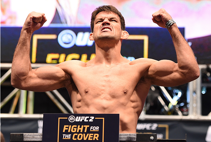 LAS VEGAS, NV - DECEMBER 11: Demian Maia of Brazil weighs in during the UFC 194 weigh-in inside MGM Grand Garden Arena on December 10, 2015 in Las Vegas, Nevada. (Photo by Josh Hedges/Zuffa LLC/Zuffa LLC via Getty Images)