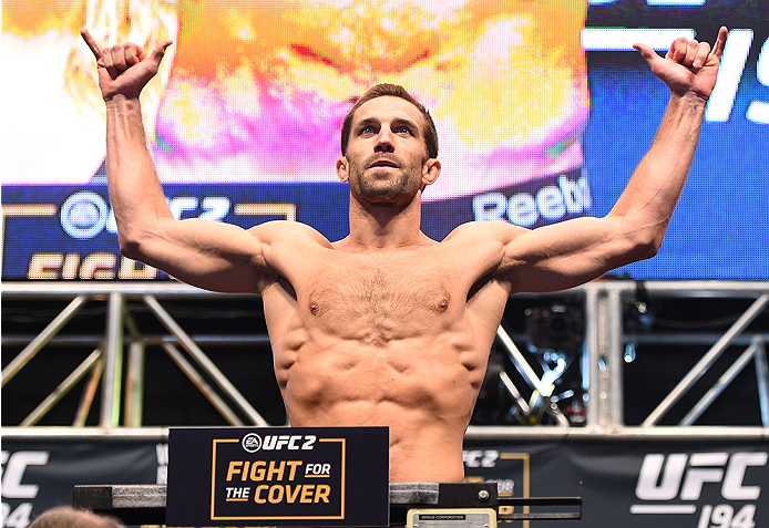 LAS VEGAS, NV - DECEMBER 11: Luke Rockhold weighs in during the UFC 194 weigh-in inside MGM Grand Garden Arena on December 10, 2015 in Las Vegas, Nevada. (Photo by Josh Hedges/Zuffa LLC/Zuffa LLC via Getty Images)