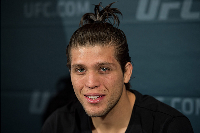 LAS VEGAS, NEVADA - DECEMBER 31: Brian Ortega speaks to the media during the Ultimate Media Day at the MGM Grand Hotel/Casino on December 31, 2015 in Las Vegas Nevada. (Photo by Brandon Magnus/Zuffa LLC/Zuffa LLC via Getty Images)