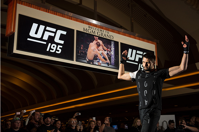 LAS VEGAS, NEVADA - DECEMBER 30: Carlos Condit holds an open training session for fans and media at the MGM Grand Hotel/Casino on December 30, 2015 in Las Vegas Nevada. (Photo by Brandon Magnus/Zuffa LLC/Zuffa LLC via Getty Images)