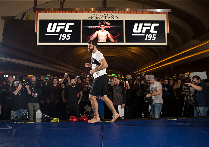 LAS VEGAS, NEVADA - DECEMBER 30: Andrei Arlovski holds an open training session for fans and media at the MGM Grand Hotel/Casino on December 30, 2015 in Las Vegas Nevada. (Photo by Brandon Magnus/Zuffa LLC/Zuffa LLC via Getty Images)