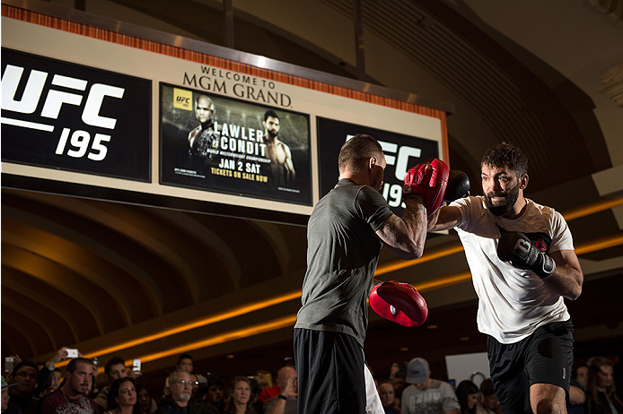LAS VEGAS, NEVADA - DECEMBER 30: Andrei Arlovski holds an open training session for fans and media at the MGM Grand Hotel/Casino on December 30, 2015 in Las Vegas Nevada. (Photo by Brandon Magnus/Zuffa LLC/Zuffa LLC via Getty Images)