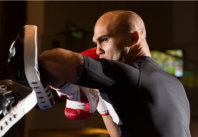 LAS VEGAS, NEVADA - DECEMBER 30: UFC welterweight champion Robbie Lawler holds an open training session for fans and media at the MGM Grand Hotel/Casino on December 30, 2015 in Las Vegas Nevada. (Photo by Brandon Magnus/Zuffa LLC/Zuffa LLC via Getty Ima