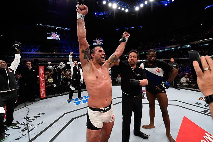 CURITIBA, BRAZIL - MAY 14: Mauricio 'Shogun' Rua of Brazil celebrates after defeating Corey Anderson in their light heavyweight bout during the UFC 198 event at Arena da Baixada stadium on May 14, 2016 in Curitiba, Parana, Brazil. (Photo by Josh Hedges/