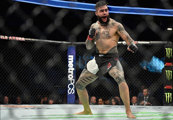 LAS VEGAS, NV - MARCH 04: Tyson Pedro of Australia reacts to his victory over Paul Craig of Scotland in their light heavyweight bout during the UFC 209 event at T-Mobile Arena on March 4, 2017 in Las Vegas, Nevada. (Photo by Jeff Bottari/Zuffa LLC/Zuffa