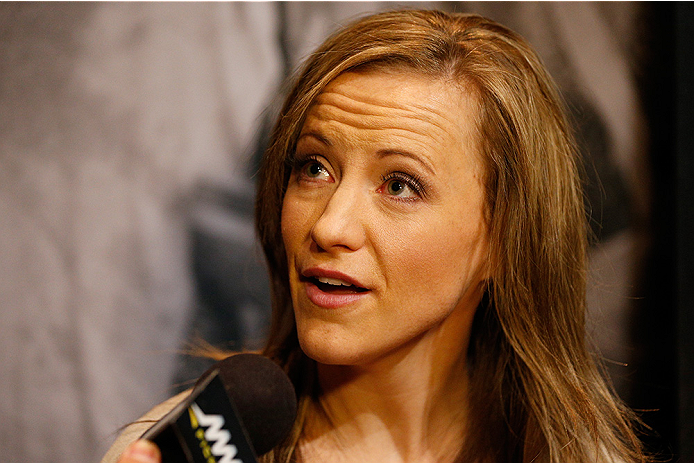 LAS VEGAS, NV - JULY 03: The Ultimate Fighter season 20 cast member Lisa Ellis interacts with media during the UFC Ultimate Media Day at the Mandalay Bay Resort and Casino on July 3, 2014 in Las Vegas, Nevada. (Photo by Josh Hedges/Zuffa LLC/Zuffa LLC v