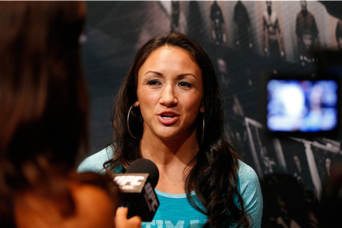 LAS VEGAS, NV - JULY 03: The Ultimate Fighter season 20 cast member Carla Esparza interacts with media during the UFC Ultimate Media Day at the Mandalay Bay Resort and Casino on July 3, 2014 in Las Vegas, Nevada. (Photo by Josh Hedges/Zuffa LLC/Zuffa LL