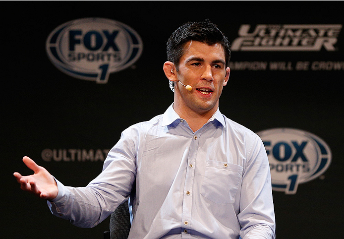 LAS VEGAS, NV - JULY 03: Former UFC bantamweight champion Dominick Cruz hosts the UFC Ultimate Media Day show at the Mandalay Bay Resort and Casino on July 3, 2014 in Las Vegas, Nevada. (Photo by Josh Hedges/Zuffa LLC/Zuffa LLC via Getty Images)