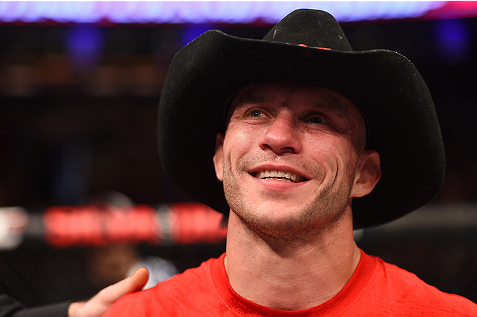 BOSTON, MA - JANUARY 18: Donald Cerrone reacts following a lightweight fight against Benson Henderson during the UFC Fight Night event at the TD Garden on January 18, 2015 in Boston, Massachusetts. (Photo by Jeff Bottari/Zuffa LLC/Zuffa LLC via Getty Ima