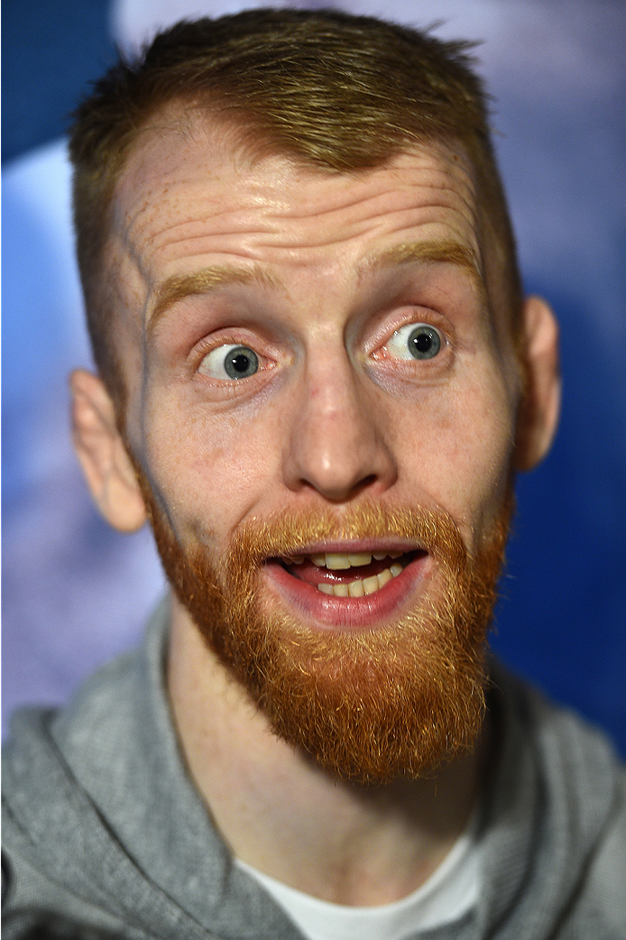 BOSTON, MA - JANUARY 16: UFC flyweight Paddy Holohan of Ireland interacts with media at Faneuil Hall on January 16, 2015 in Boston, Massachusetts. (Photo by Jeff Bottari/Zuffa LLC/Zuffa LLC via Getty Images)