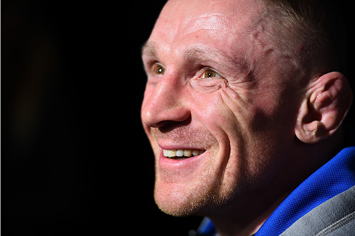 BOSTON, MA - JANUARY 16: UFC featherweight Dennis Siver of Germany interacts with media at Faneuil Hall on January 16, 2015 in Boston, Massachusetts. (Photo by Jeff Bottari/Zuffa LLC/Zuffa LLC via Getty Images)