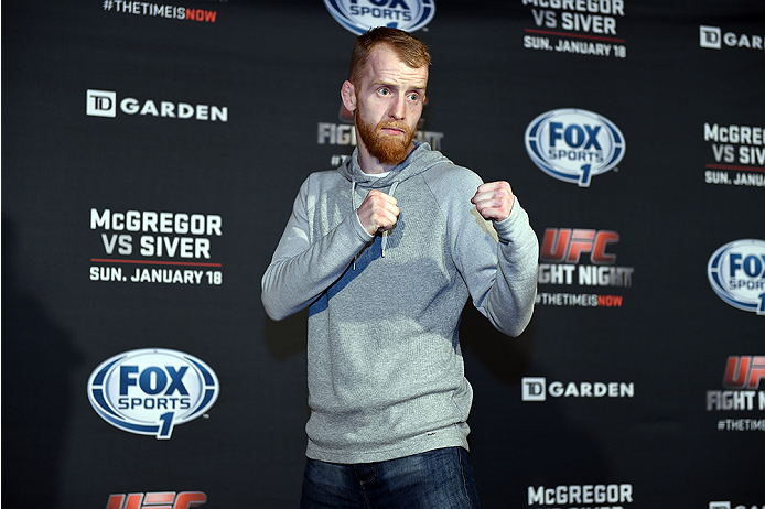 BOSTON, MA - JANUARY 16: UFC flyweight Paddy Holohan of Ireland interacts with media at Faneuil Hall on January 16, 2015 in Boston, Massachusetts. (Photo by Jeff Bottari/Zuffa LLC/Zuffa LLC via Getty Images)