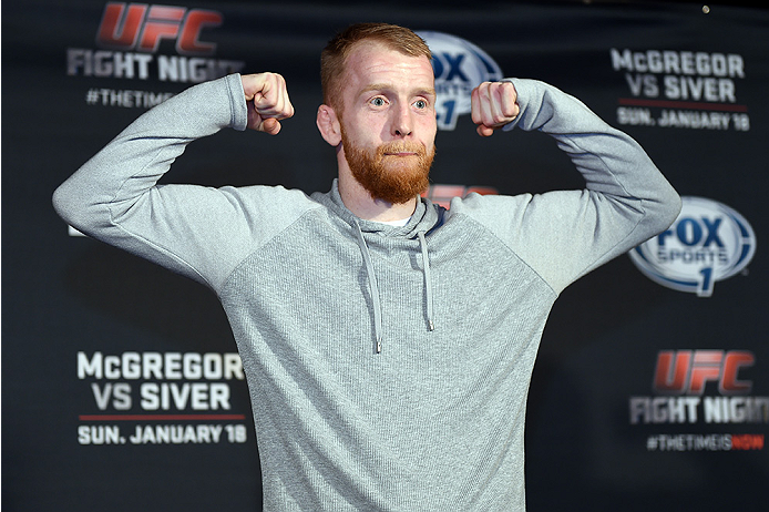 BOSTON, MA - JANUARY 16: UFC flyweight Paddy Holohan of Ireland interacts with media at Faneuil Hall on January 16, 2015 in Boston, Massachusetts. (Photo by Jeff Bottari/Zuffa LLC/Zuffa LLC via Getty Images)