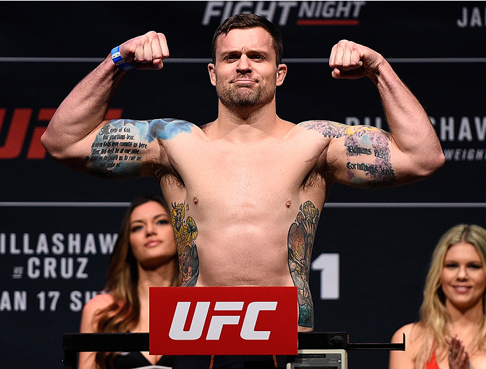 BOSTON, MA - JANUARY 16: Sean OConnell weighs in during the UFC weigh-in at the Wang Theatre on January 16, 2016 in Boston, Massachusetts. (Photo by Jeff Bottari/Zuffa LLC/Zuffa LLC via Getty Images)