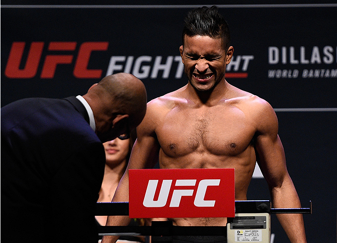 BOSTON, MA - JANUARY 16: Maximo Blanco of Venezuela weighs in during the UFC weigh-in at the Wang Theatre on January 16, 2016 in Boston, Massachusetts. (Photo by Jeff Bottari/Zuffa LLC/Zuffa LLC via Getty Images)