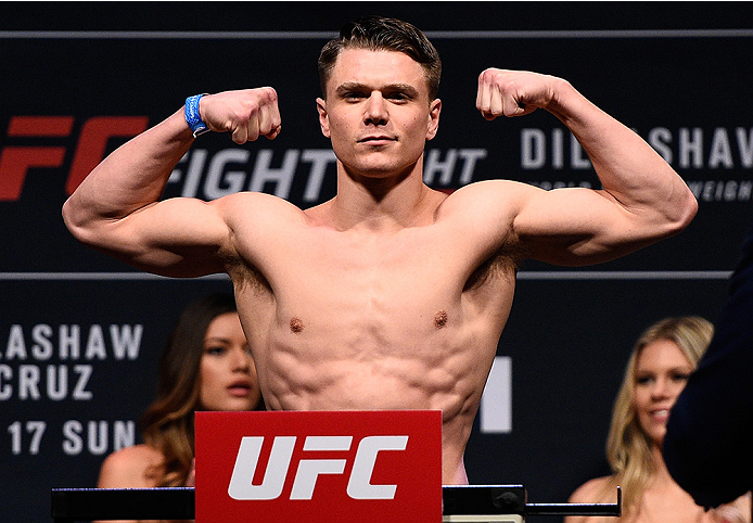 BOSTON, MA - JANUARY 16: Chris Wade weighs in during the UFC weigh-in at the Wang Theatre on January 16, 2016 in Boston, Massachusetts. (Photo by Jeff Bottari/Zuffa LLC/Zuffa LLC via Getty Images)