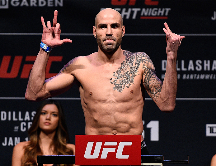 BOSTON, MA - JANUARY 16: Ben Saunders weighs in during the UFC weigh-in at the Wang Theatre on January 16, 2016 in Boston, Massachusetts. (Photo by Jeff Bottari/Zuffa LLC/Zuffa LLC via Getty Images)