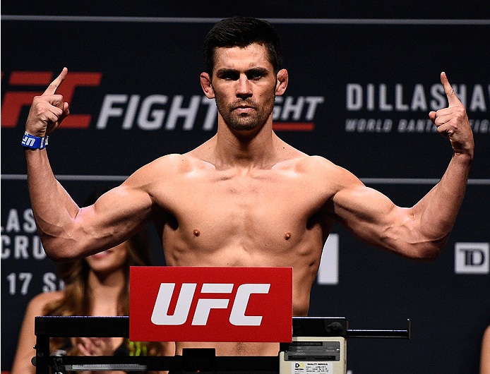 BOSTON, MA - JANUARY 16: Dominick Cruz weighs in during the UFC weigh-in at the Wang Theatre on January 16, 2016 in Boston, Massachusetts. (Photo by Jeff Bottari/Zuffa LLC/Zuffa LLC via Getty Images)