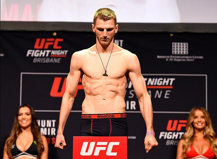 BRISBANE, AUSTRALIA - MARCH 19: Dan Hooker of New Zealand weighs in during the UFC Fight Night weigh-in at the Brisbane Entertainment Centre on March 19, 2016 in Brisbane, Australia. (Photo by Josh Hedges/Zuffa LLC/Zuffa LLC via Getty Images)