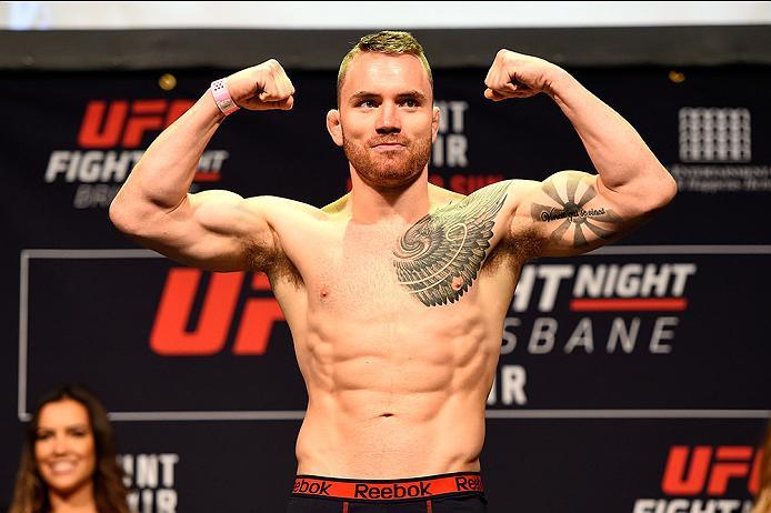 BRISBANE, AUSTRALIA - MARCH 19: Brendan O'Reilly of Australia weighs in during the UFC Fight Night weigh-in at the Brisbane Entertainment Centre on March 19, 2016 in Brisbane, Australia. (Photo by Josh Hedges/Zuffa LLC/Zuffa LLC via Getty Images)
