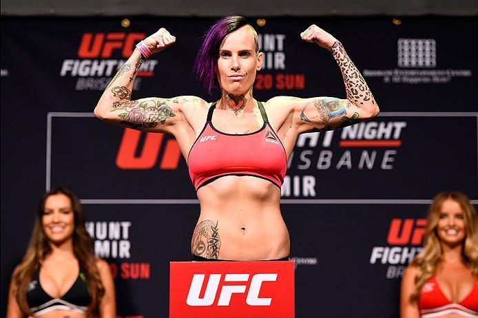 BRISBANE, AUSTRALIA - MARCH 19: Bec Rawlings of Australia weighs in weighs in during the UFC Fight Night weigh-in at the Brisbane Entertainment Centre on March 19, 2016 in Brisbane, Australia. (Photo by Josh Hedges/Zuffa LLC/Zuffa LLC via Getty Images)