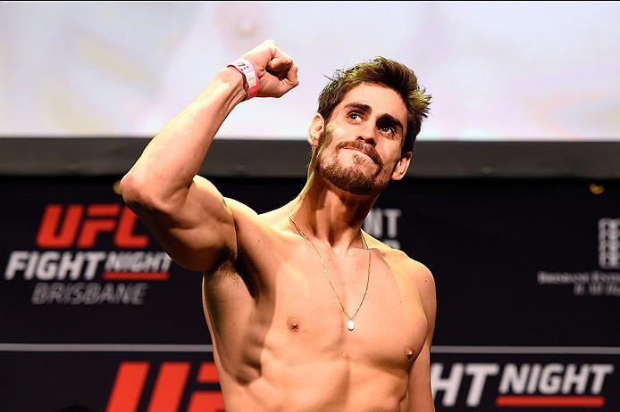 BRISBANE, AUSTRALIA - MARCH 19: Antonio Carlos Junior of Brazil weighs in during the UFC Fight Night weigh-in at the Brisbane Entertainment Centre on March 19, 2016 in Brisbane, Australia. (Photo by Josh Hedges/Zuffa LLC/Zuffa LLC via Getty Images)