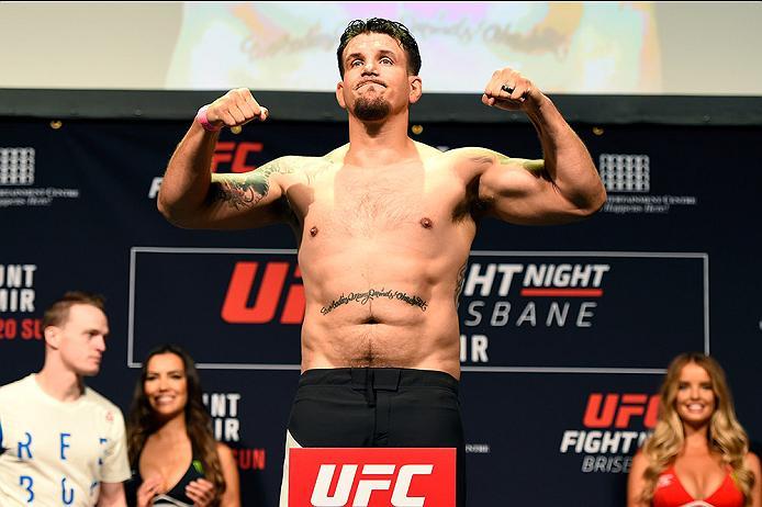 BRISBANE, AUSTRALIA - MARCH 19: Frank Mir weighs in during the UFC Fight Night weigh-in at the Brisbane Entertainment Centre on March 19, 2016 in Brisbane, Australia. (Photo by Josh Hedges/Zuffa LLC/Zuffa LLC via Getty Images)