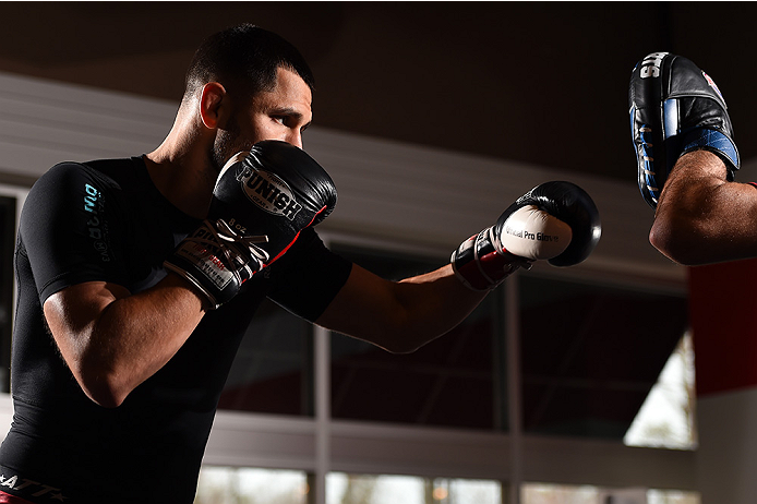 FAIRFAX, VA - APRIL 02: Jorge Masvidal holds an open training session for fans and media at the UFC Gym on April 2, 2015 in Fairfax, Virginia. (Photo by Josh Hedges/Zuffa LLC/Zuffa LLC via Getty Images)